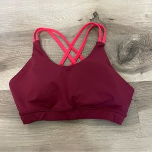 ASICS Burgundy and HOT Pink Sports Bra Size Small